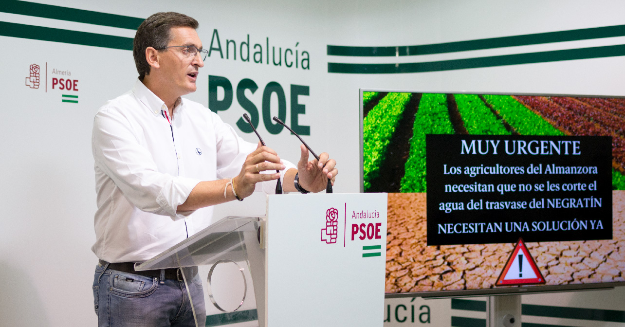 Rueda de prensa del secretario general del PSOE de Almería, José Luis Sánchez Teruel