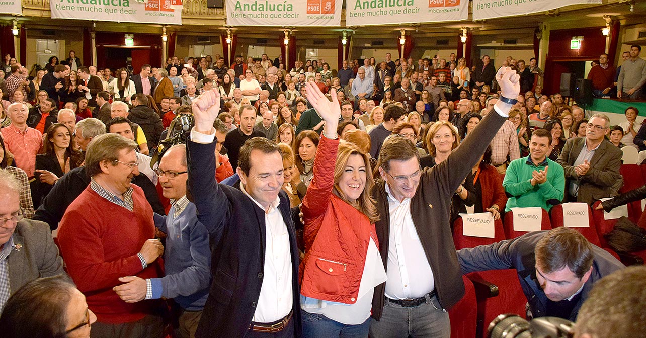 La secretaria general del PSOE de Andalucía, Susana Díaz, en el acto de inicio de campaña para las elecciones autonómicas en Almería