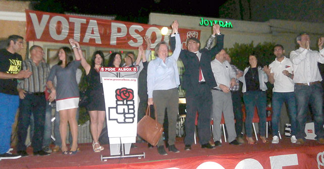 Mitin ofrecido por el PSOE de Albox en la Plaza de San Francisco