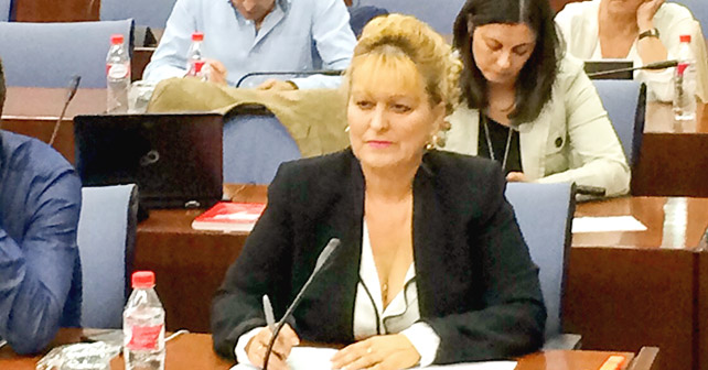 Adela Segura, parlamentaria socialista y portavoz en la Comisión de Educación del Parlamento de Andalucía