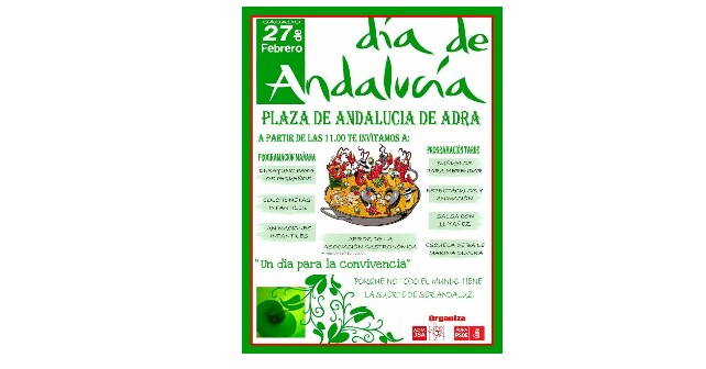 ADRA. El PSOE de Adra conmemorará el Día de Andalucía este sábado con actividades infantiles, baile y paella gratis