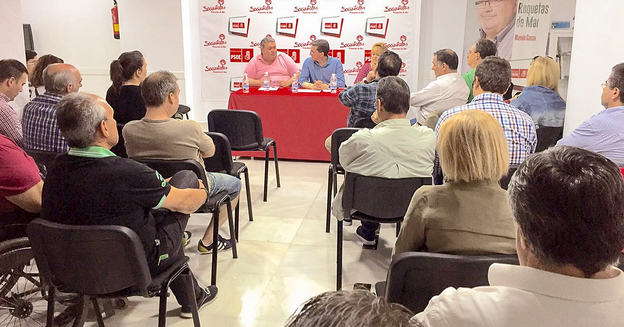 Primer encuentro celebrado durante esta semana con el secretario General del PSOE de Almería, José Luis Sánchez Teruel y la secretaria de Política Municipal, Adela Segura, junto al secretario General del PSOE de Roquetas, Manolo García