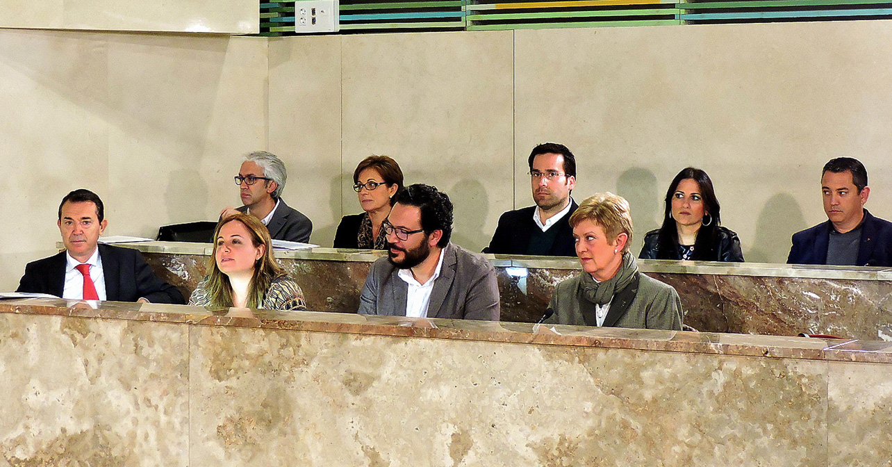 Grupo Socialista en un pleno del Ayuntamiento de Almería