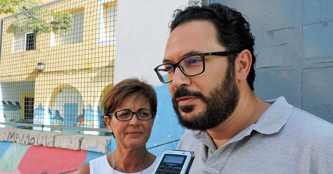 Los concejales del PSOE en el Ayuntamiento de Almería Cristóbal Díaz y Adriana Valverde