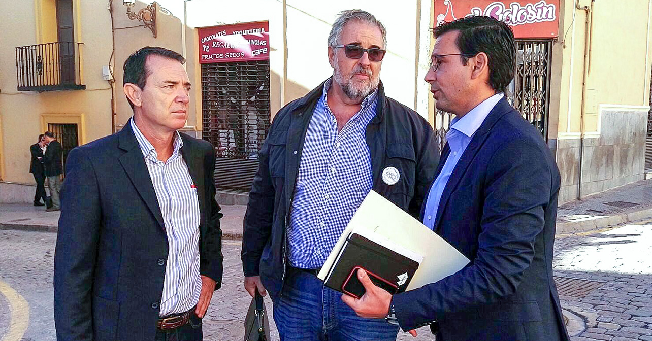 Pérez Navas, el alcalde de Granada y el coordinador de la Mesa del Ferrocarril de Almería, José Carlos Tejada