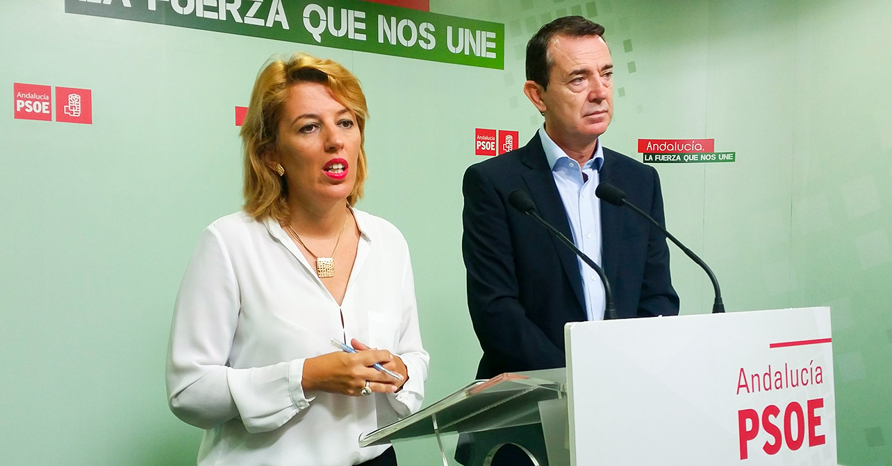 Rueda de prensa sobre fondos DUSI que han ofrecido la diputada del PSOE de Almería Sonia Ferrer y el senador Juan Carlos Pérez Navas