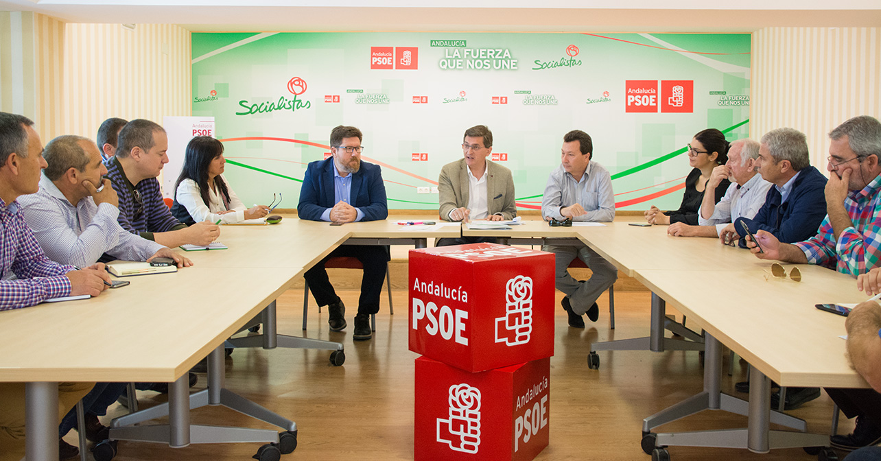 Reunión mantenida por el PSOE de Almería y representantes de la Mesa del Agua