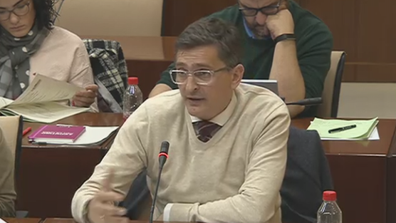 José Luis Sánchez Teruel en el Parlamento andaluz
