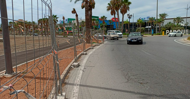 Obras de la rambla del Cañuelo en la zona del Parque Comercial