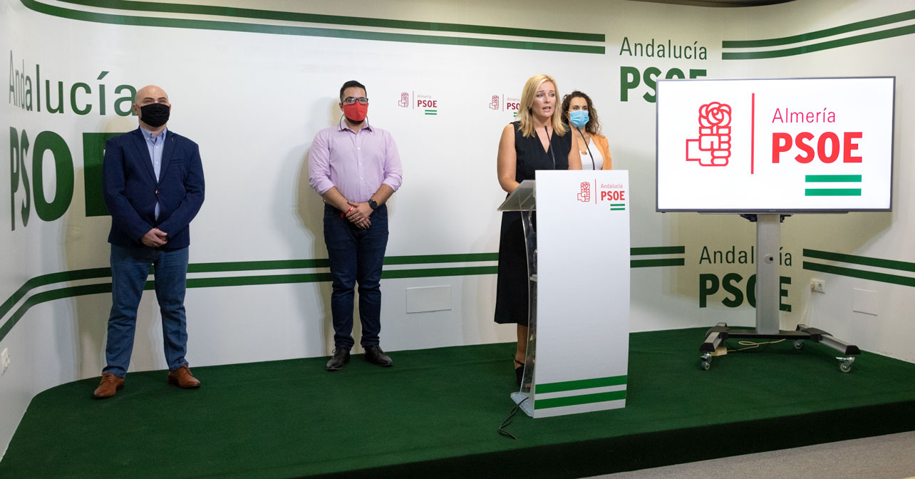 Rueda de prensa que ha ofrecido la portavoz del PSOE en el Ayuntamiento de Adra, Teresa Piqueras