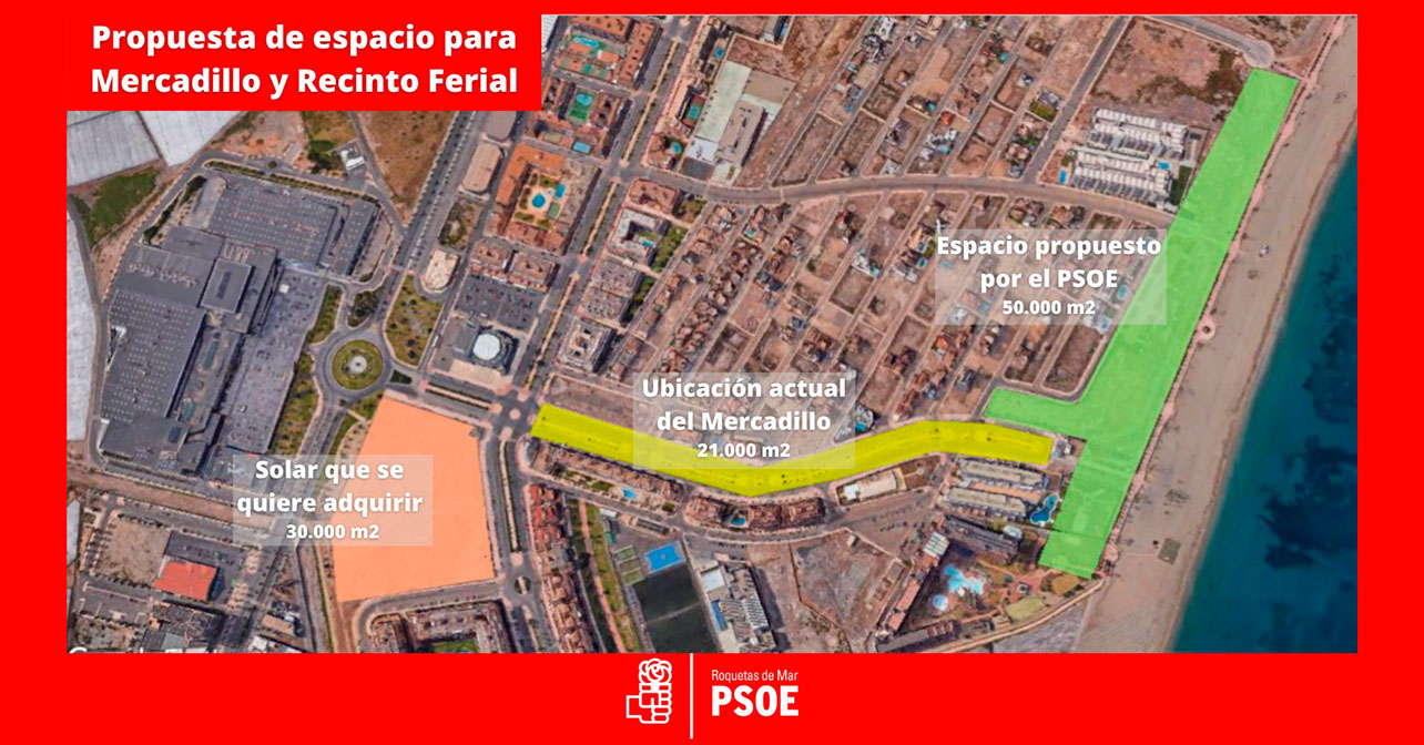 Propuesta del PSOE de Roquetas para espacio de mercadillo y recinto ferial