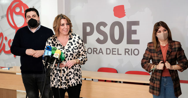 Visita de la secretaria general del PSOE de Andalucía, Susana Díaz, a Lora del Río (Sevilla)
