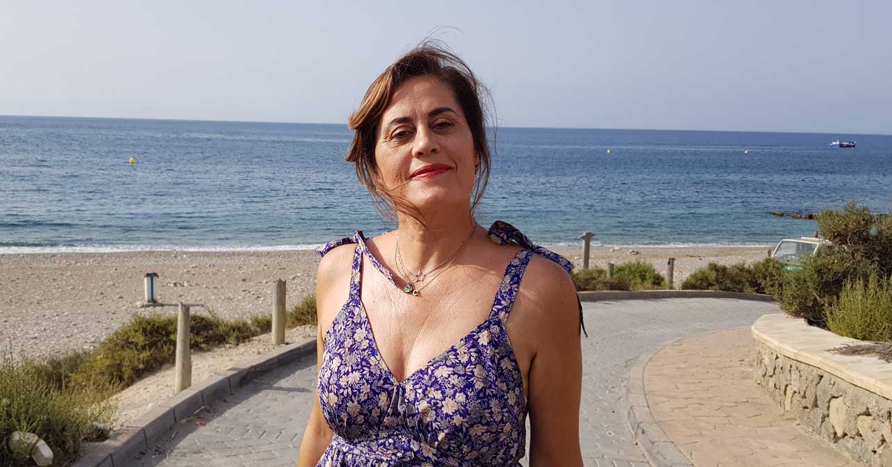 Carmen Aguilar en la Playa de Las Olas