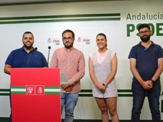 José Miguel Sánchez, Juan Franciso Garrido, Victoria Cruz y José Antonio Quitana, hoy, en rueda de prensa