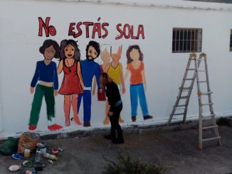 Mural contra la violencia de género que estaba en Felix