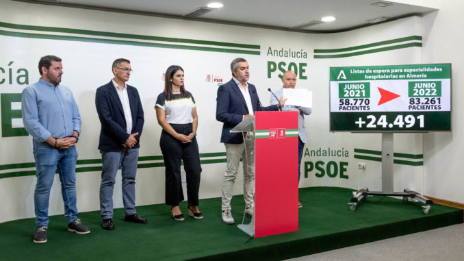 Los socialistas presentan los datos de aumento de las listas de espera sanitarias