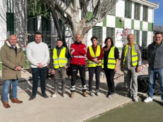 230103 Foto PSOE Antonio Martínez junto a José Luis Sánchez Teruel y José Torregrosa, en Chirivel