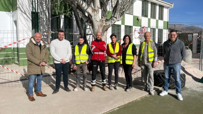 230103 Foto PSOE Antonio Martínez junto a José Luis Sánchez Teruel y José Torregrosa, en Chirivel