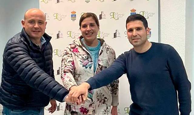 230222 Foto PSOE Antonio Martínez, María Dolores Hernández y Sergio Sánchez, en Líjar