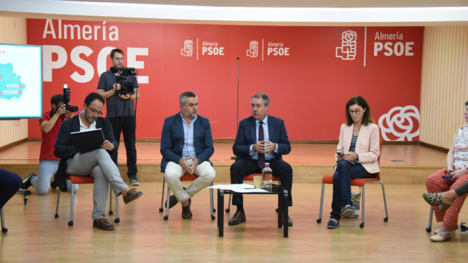 Reunión del secretario general del PSOE de Andalucía, Juan Espadas, con responsables municipales del Almanzora