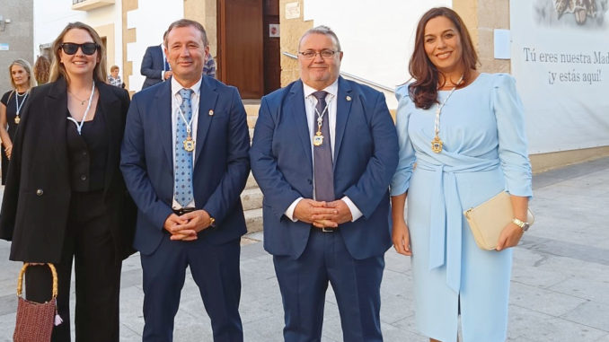 Los concejales del PSOE en el Ayuntamiento de Roquetas de Mar, Cristina Tejedor, Rafael Torres, Manolo García (portavoz) y María del Carmen Cuadra