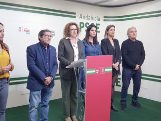 231129 Foto PSOE Trinidad Jiménez, Manuel Martínez, María López, Noemí Cruz, Claudia Virtudes y Francisco Díaz