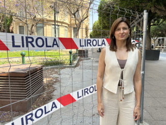 Fátima Herrera en obras paseo