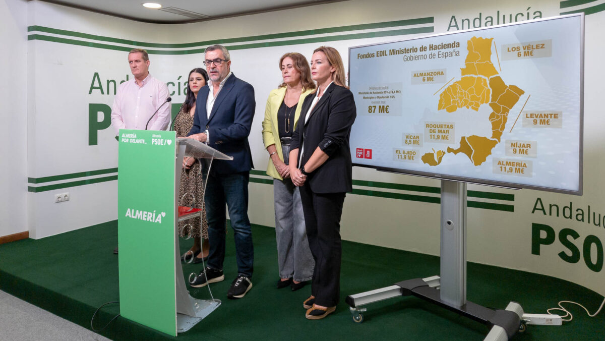 El PSOE destaca la inversión “extra” de 74,2 millones de euros del Gobierno de España a 32 municipios de Almería