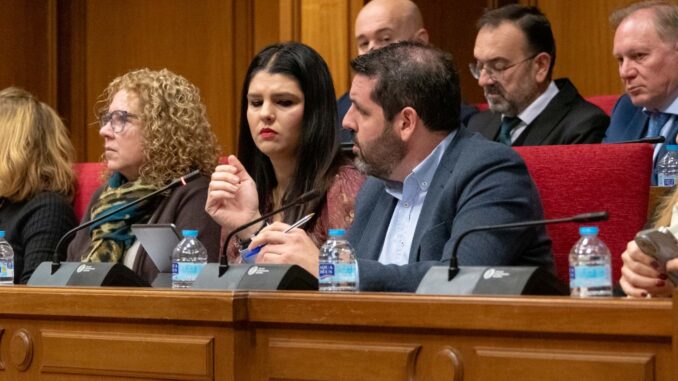 El portavoz socialista, Juan Manuel del Real, interviene en el Pleno de la Diputación de Almería