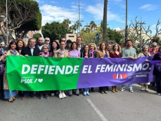 Socialistas durante la manifestación del 8M