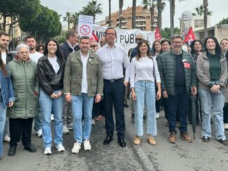 Socialistas durante la manifestación