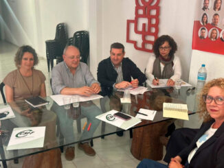 Ayala durante la reunión con representantes del CSIF