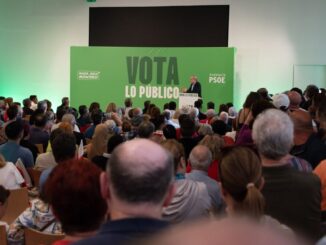 Zapatero durante el acto público en Almería