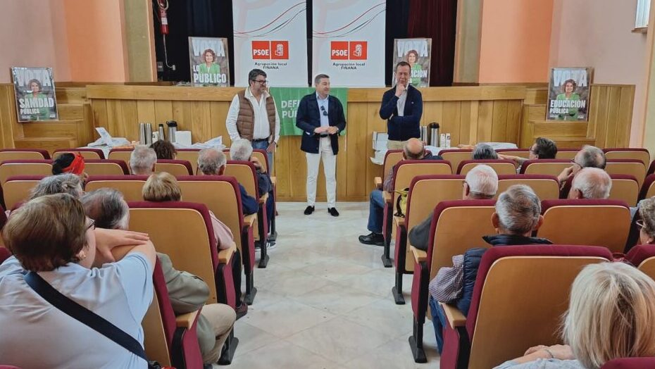 El PSOE reivindica en Fiñana la defensa de las pensiones y los servicios públicos frente al deterioro de la sanidad y la dependencia en Andalucía